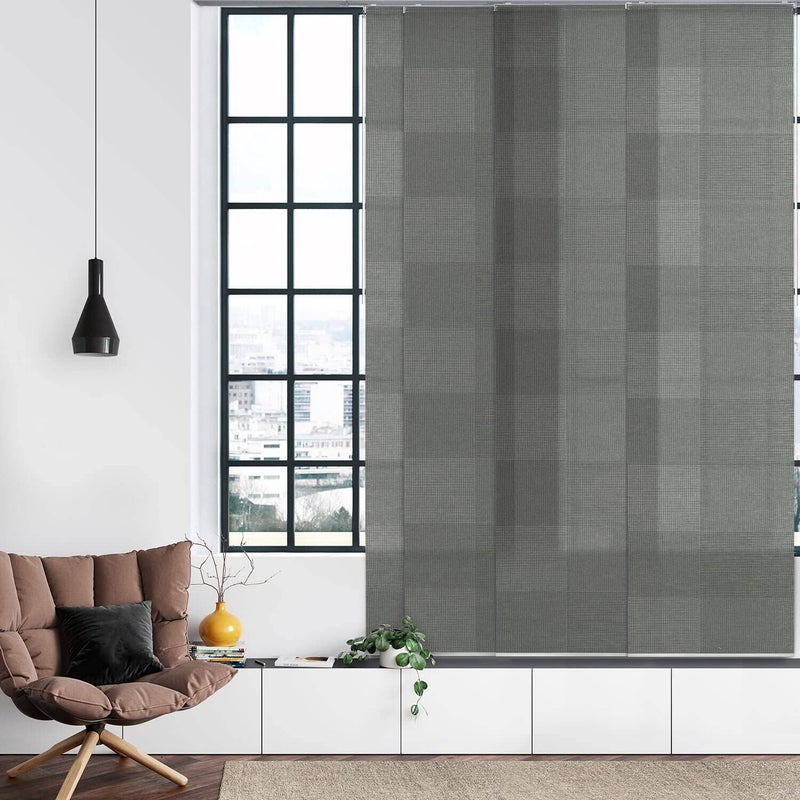 GoDear Design GoDear Design Adjustable Sliding Panel Track Blinds Fits Windows Patio Doors Sliding Glass Doors Closet Doors Adjustable Track Width 458 86 Trimmable Panel Height Up to 96 Glamour 