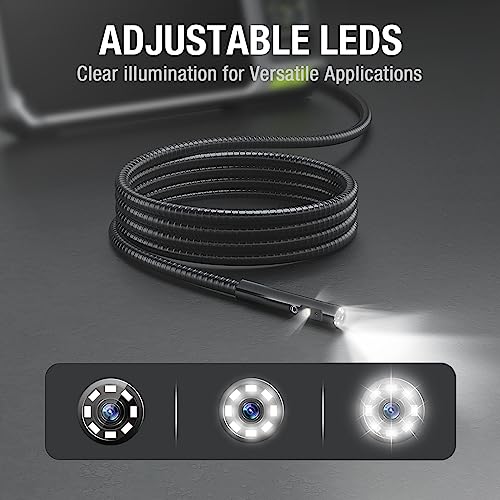 Teslong Triple Lens Borescope with 7" IPS Screen, 1080P HD Industrial Endoscope Inspection Camera with Light, 16.5FT Flexible Automotive Mechanic Scope Tool, Waterproof Pipe Snake Camera in Wall Cam - Image 5