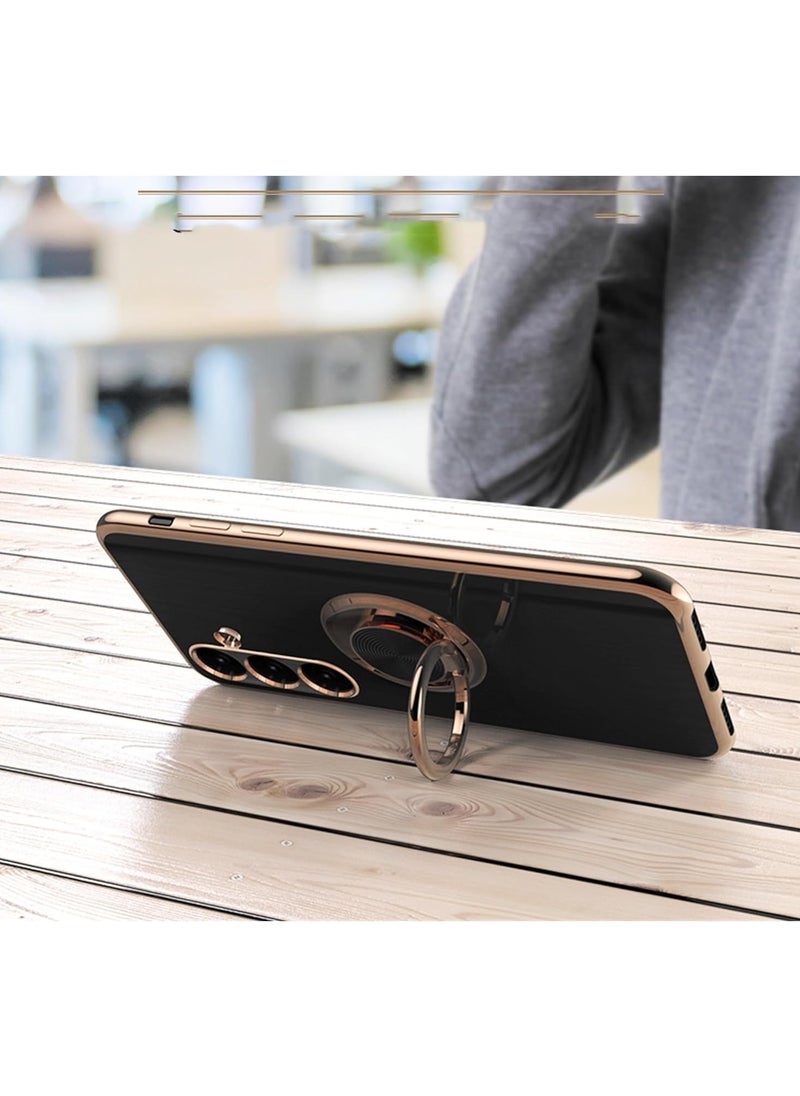 General Case for SAMSUNG A55 5G - Ultra Slim Fit [Swivel Ring Stand] [Deluxe Gold Metallic] Silicone Soft TPU Cover [Shock Protection]  - Image 3