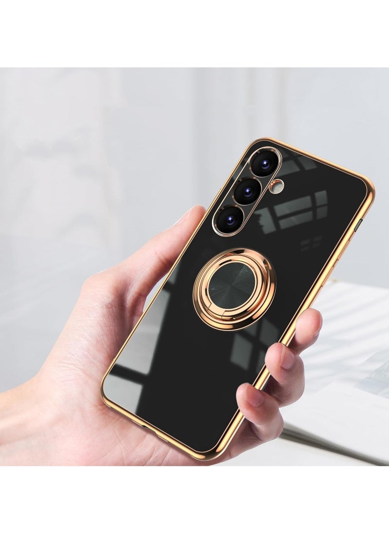 General Case for SAMSUNG A55 5G - Ultra Slim Fit [Swivel Ring Stand] [Deluxe Gold Metallic] Silicone Soft TPU Cover [Shock Protection]  - Image 4
