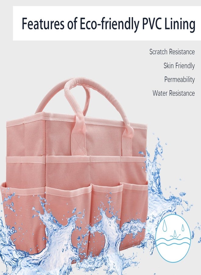 Cupohus Art Organizer Craft Storage Tote Bag with Pockets and Handles, Oxford Fabric Carrying Caddy for Teacher, Officer, Artist, Students, Traveler, and more -Pink - Image 5