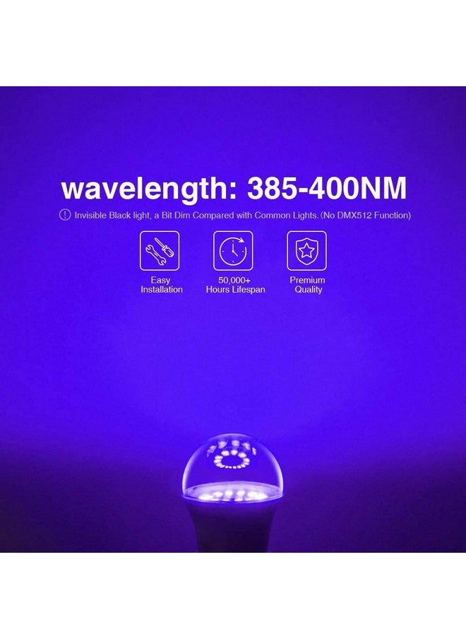 Onforu Onforu 15W LED Black Light Bulbs, A19 E26 Blacklight Bulb 120W Equivalent, Purple Bulb 385-400nm, Glow in The Dark for Halloween, Black Light Party, Body Paint, Fluorescent Poster, 6 Pack  - Image 1