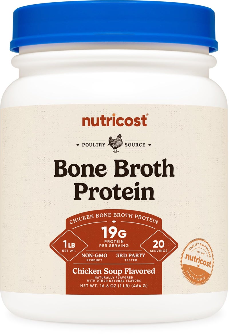 Nutricost Chicken Bone Broth Protein Powder (Chicken Soup Flavored, 20 Servings) - Image 1