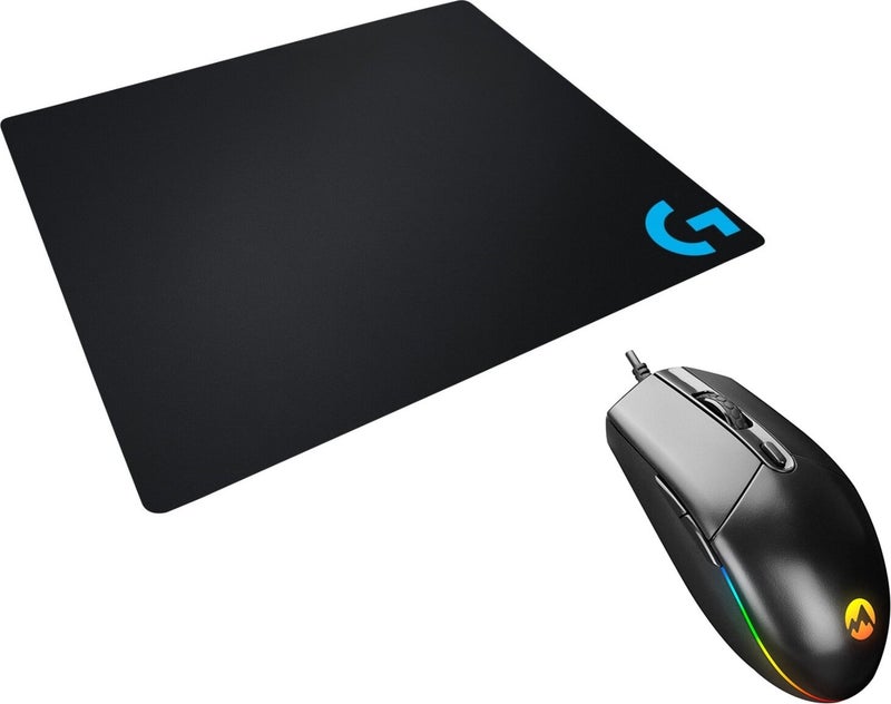 Everest SM-X97 R-Star USB 5-Button RGB Illuminated 6400DPI Gaming Logitech Square Mouse Pad Gaming Mouse Set  - Image 1