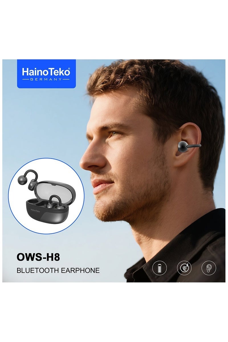 Haino Teko OWS-H8 OpenDots Bluetooth Earphone With High Quality Sound Multi Functional Touch Controls and Microphone Beige - Image 2