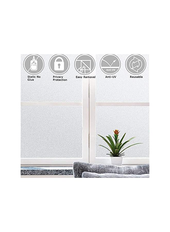 The Bros Frosted Window Film Privacy, Frosted Non Adhesive Window Stickers, Anti UV Opaque Removable Static Cling Glass Coverings for Home Kitchen Bathroom Office, Matte, (11.8" x 78.7") - Image 4