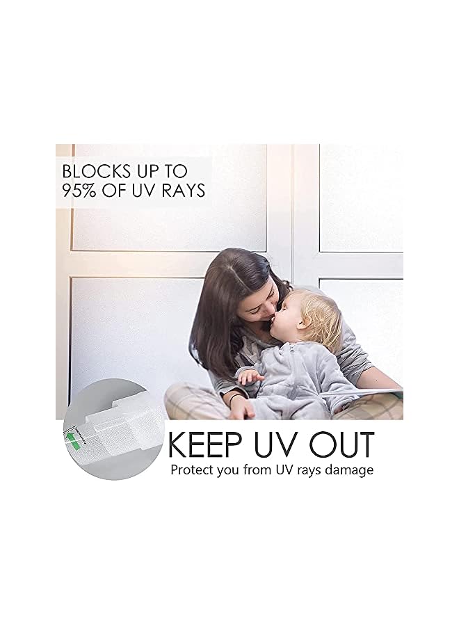 The Bros Frosted Window Film Privacy, Frosted Non Adhesive Window Stickers, Anti UV Opaque Removable Static Cling Glass Coverings for Home Kitchen Bathroom Office, Matte, (11.8" x 78.7") - Image 3