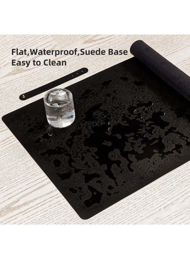 Leather Desk Pad,Wolaile 36x17 inch Large Mouse Pad,Waterproof Non-Slip Writing Desk Blotter,Computer Mat Desktop Protector for Office Home,Black - Image 4
