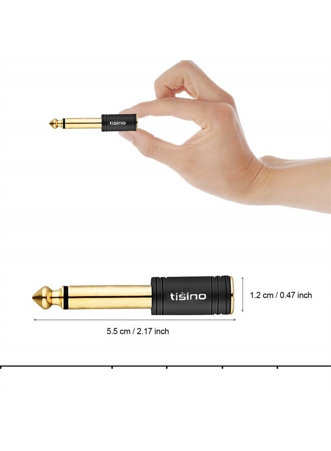 tisino 1/4 Mono to 3.5mm Stereo Adapter, Gold Plated 6.35mm TS Male to 1/8 inch TRS Female Audio Connector - Black, 1 Pack - Image 5