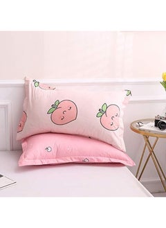 Erosebridal Cartoon Duvet Cover Set King Pink Peach Bedding Set Kid Kawaii Bedding Set Girl Lovely Peach Comforter Cover Cute Fruits Quilt Cover Tropical Plant Bedding Reversible Soft Bedspread Cover Room Decor  - Image 5