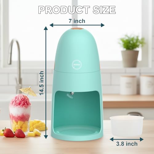 MOJOCO Shaved Ice Machine - Electric Ice Shaver Machine with Adjustable Blades for Fine & Coarse Ice - One-Press Operation Lightweight Snow Cone Maker for Slushies, Bingsu, Frozen Desserts - Image 5