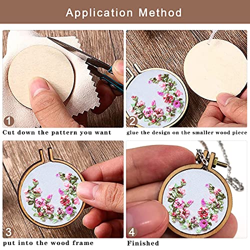 ZOCONE 18 Pack Mini Embroidery Hoops - Small Round & Oval Wood Hoops for DIY Embroidery Jewelry - Image 3