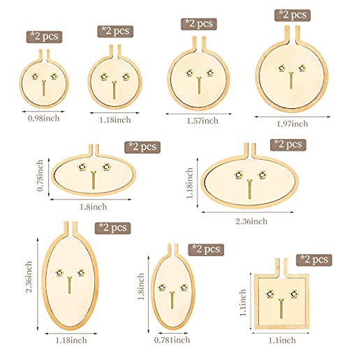 ZOCONE 18 Pack Mini Embroidery Hoops - Small Round & Oval Wood Hoops for DIY Embroidery Jewelry - Image 2