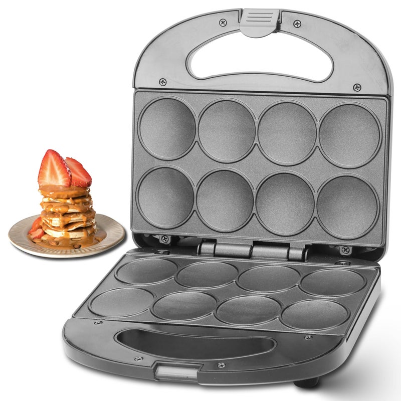 FineMade FineMade Mini Pancakes Maker Machine with Non Stick Plates Small Pancake Griddle Makes 8 x 2 Tiny and Flat Pancakes Ideal for Breakfast Snacks Desserts and More 
