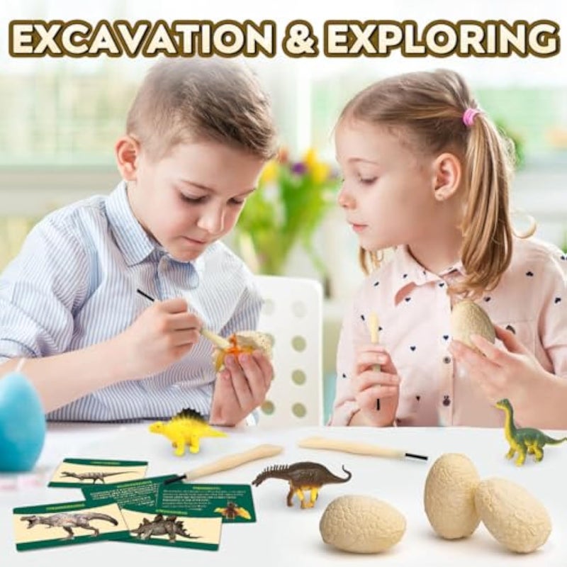 NALACAL Dinosaur Eggs Dig Kit, Science STEM Toys, 12 Dino Excavation Egg Toys with Playmat, for Kids 5-7, Educational Boy Toy Party Gifts for Boys & Girls Ages - Image 2