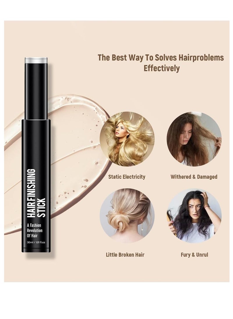 Hair Finishing Stick, Non Greasy and Non Sticky Small Broken Hair Finishing Cream, Refreshing Hair Wax Stick for Frizz and Flyaway, Hair Gel 30ml
