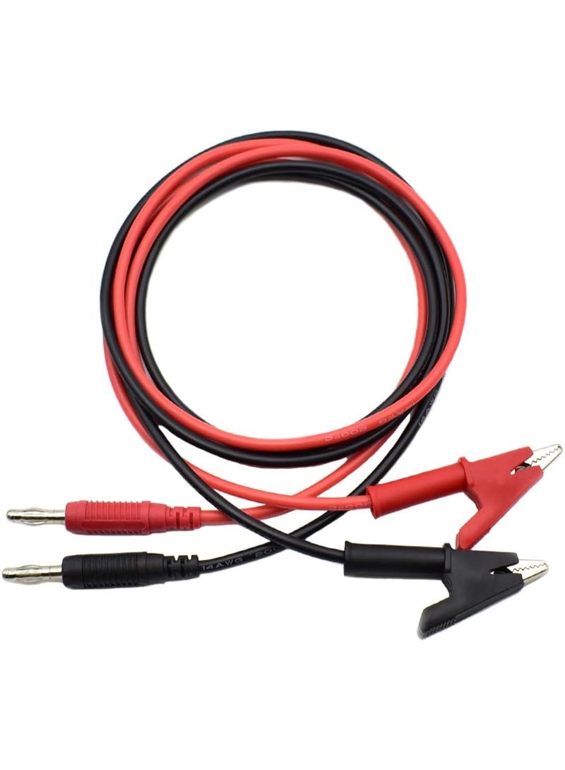 2pcs 4mm الموز المكونات إلى التمساح التمساح كليب اختبار الرصاص سلك كابل مجموعة 14AWG 1M / 3 أقدام / 39 بوصة لمؤذبذب متعدد المقاييس - Image 4