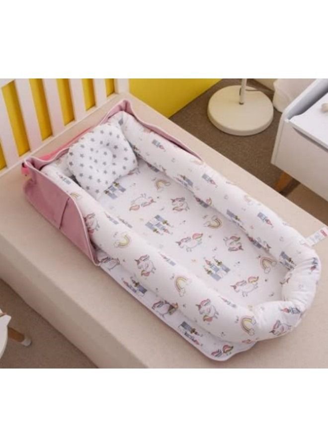 GGEROU Baby Lounger Portable Newborn Bassinet Foldable Baby Nest Comfort for Sleeping Resistant Washable Cover Baby Bed - Image 2
