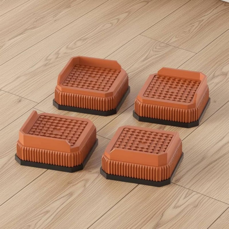Stackable Furniture Riser Water Resistant Sofa Leg Elevator Shock Absorbing Anti-Slip Bed Riser, 9.5CM, 087 Brown L - Image 3