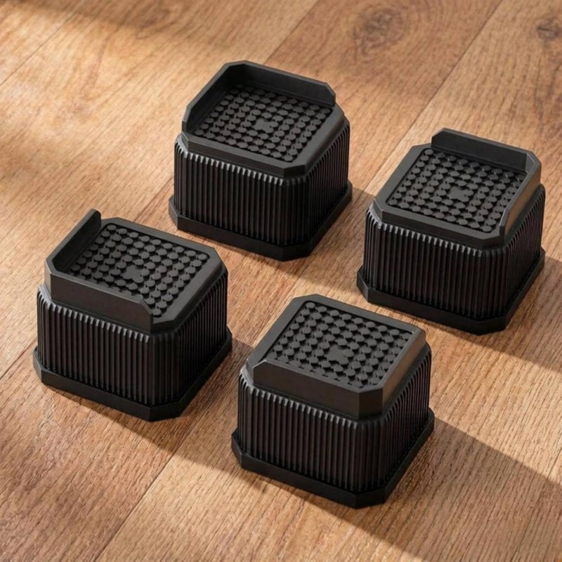 Stackable Furniture Riser Water Resistant Sofa Leg Elevator Shock Absorbing Anti-Slip Bed Riser, 9.5CM, 087 Brown L - Image 5