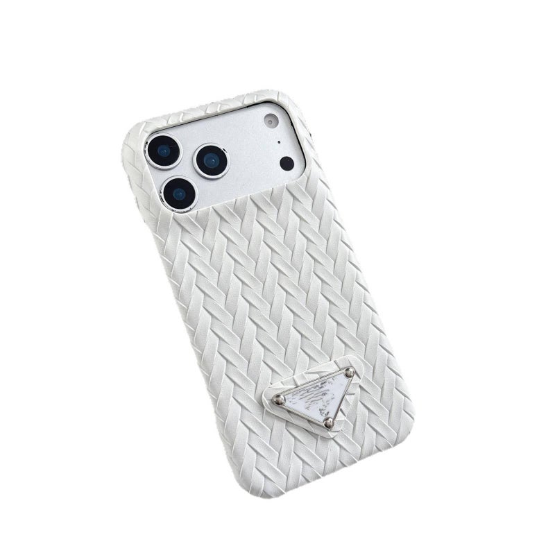 Protective Case | Apricot | Leather Texture | Hand-Woven | Drop Protection | Shockproof Cover for iPhone 14 / 14 Plus / 14 Pro / 14 Pro Max - Image 5