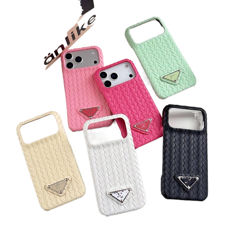 Protective Case | Apricot | Leather Texture | Hand-Woven | Drop Protection | Shockproof Cover for iPhone 14 / 14 Plus / 14 Pro / 14 Pro Max - Image 3
