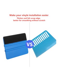 Generic Car Window Film Tinting Tools Vinyl Wrap Kit Window Tint Installation Kit Wallpaper Smoothing Tool with Felt Squeegee And Craft Knife  - Image 3