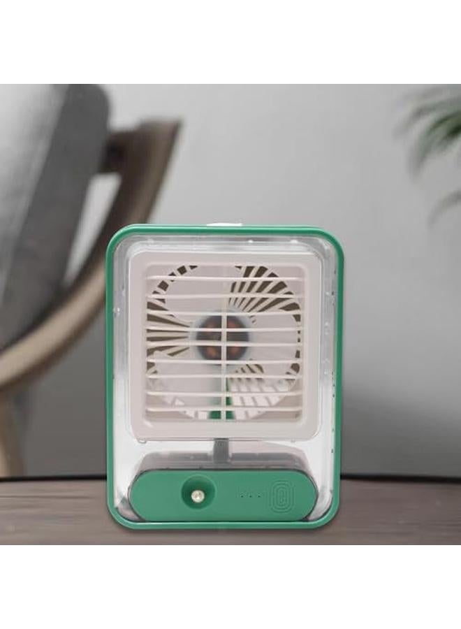 Biki Desktop Fan Air Cooler Cooling Device Quiet No Noise Battery Operation Convenience Fog Spray Home School Office 5W Green - Image 4