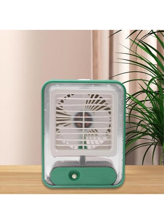 Biki Desktop Fan Air Cooler Cooling Device Quiet No Noise Battery Operation Convenience Fog Spray Home School Office 5W Green - Image 2