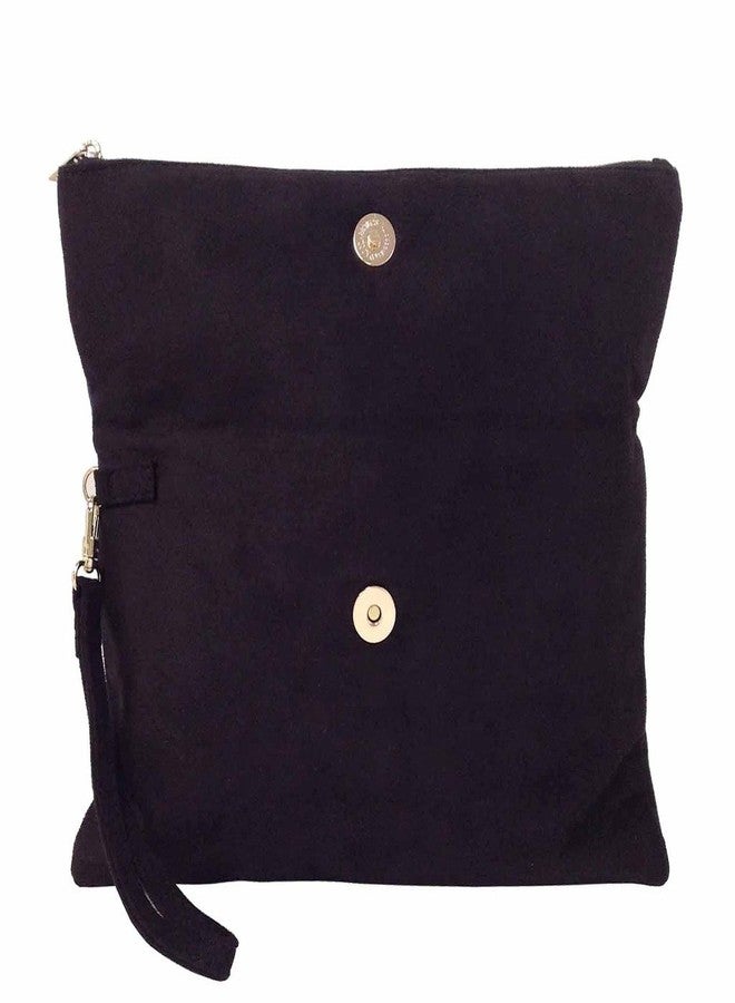 JNB Soft Faux Suede Colorblock Wristlet,Ivory Large - Image 4