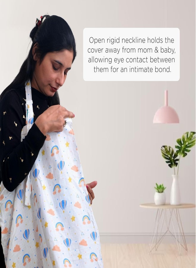 Motherly Nursing Cover for Breastfeeding - Soft, Breathable Feeding Apron for Mom, Multi-Use Feeding Cover & Scarf-Parachute Print - Image 2