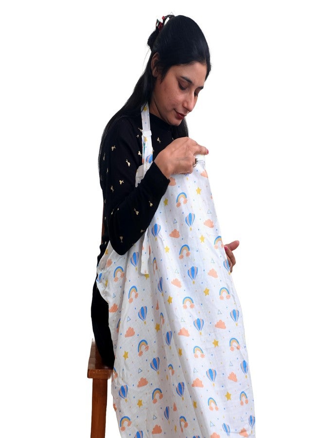 Motherly Nursing Cover for Breastfeeding - Soft, Breathable Feeding Apron for Mom, Multi-Use Feeding Cover & Scarf-Parachute Print - Image 1