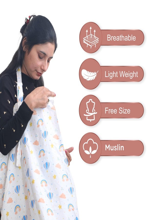 Motherly Nursing Cover for Breastfeeding - Soft, Breathable Feeding Apron for Mom, Multi-Use Feeding Cover & Scarf-Parachute Print - Image 4