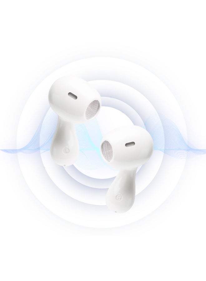فلاي سي دي اي  FLYCDI-TWS-001 Earbuds White WP001, TWS True Wireless Bluetooth Earphone, Bluetooth 5.3, Dual ENC Intelligent Noise Reduction, HiFi Sound Quality Experience, 13mm Powerful Dynamic Driver - Image 1