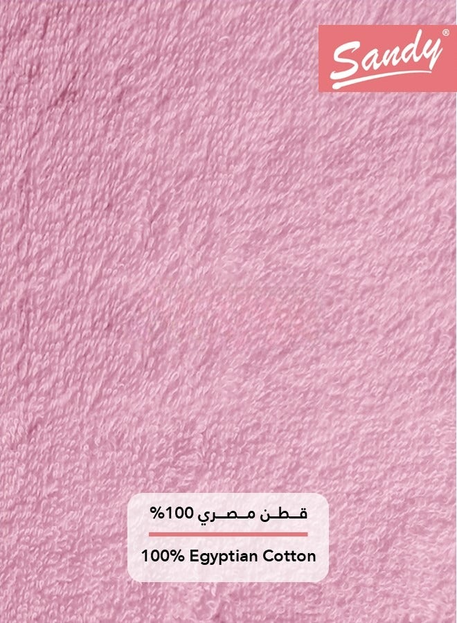ساندي طقم مناشف حمام ساندي بجودة الفنادق قطن 100% صنعت في مصر، ناعمة وسريعة الجفاف وعالية الامتصاص (عبوة من قطعتين - 70 × 140 سم) - زهري - Image 5