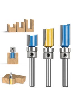 Y&D Straight Router Bit Set, 3PCS 1/4 Shank Flush Trim Bit, Pattern Bits Milling Cutter Tool with Top Bearing for Carpenter DIY Woodworking  - Image 2