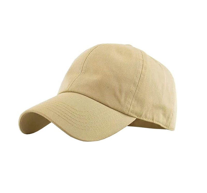 INFISPACE Unisex Cotton Cap (Pack of 1) (SD-225_Beige _M) - Image 1