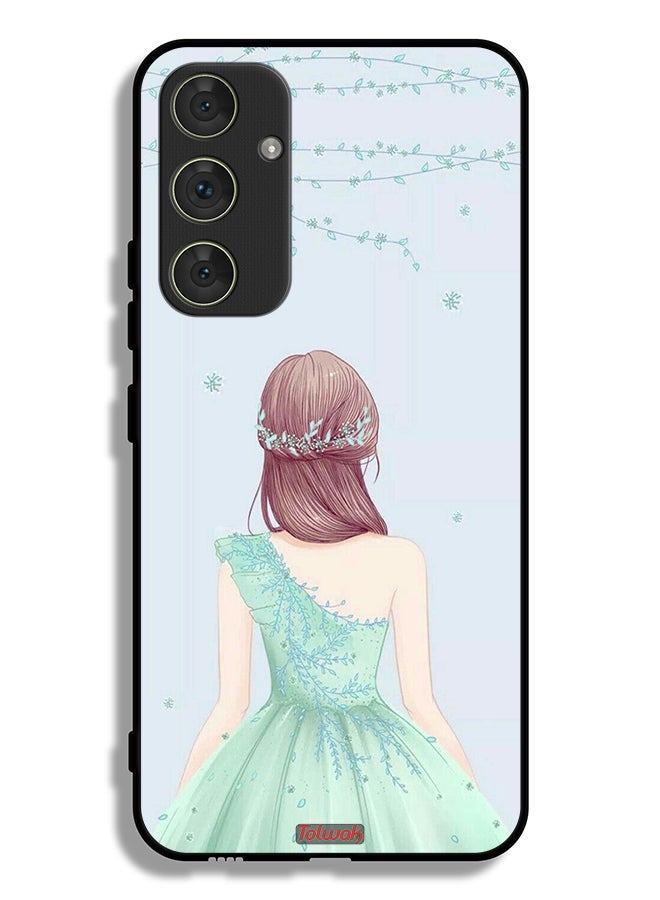 Tolwak Samsung Galaxy A54 5G Protective Case Cover Cute Girl In Floral Dress - Image 1