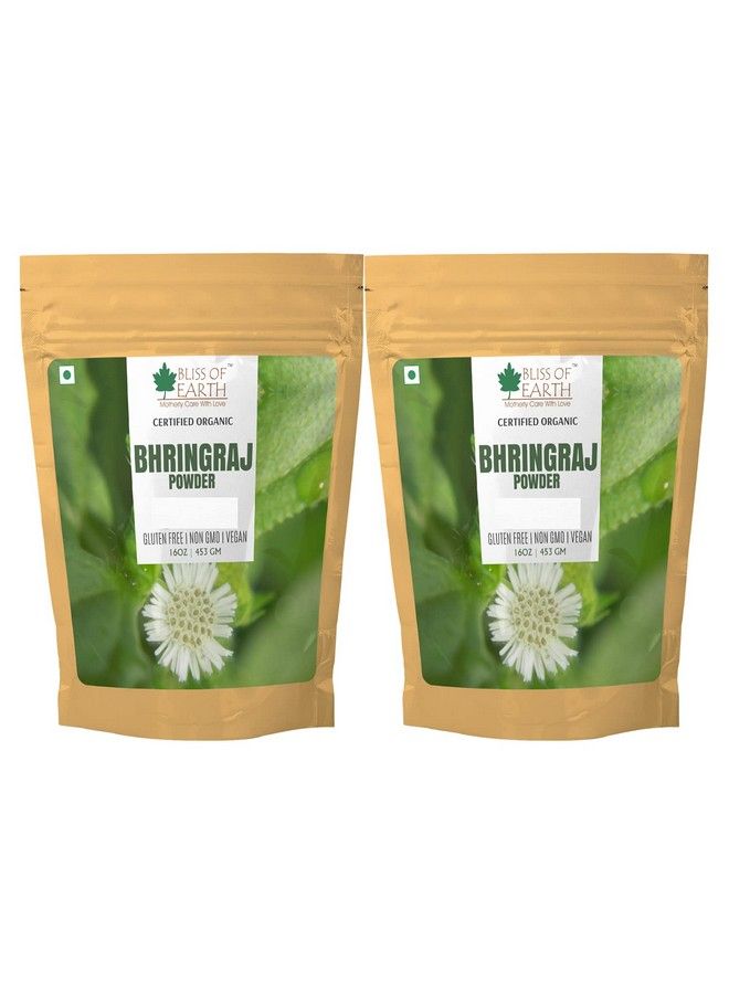 BLISS OF EARTH ™ 100% مسحوق بهرينجراج الطبيعي النقي ; 2X453غرام ; رائع للشعر عبوة من 2 - Image 1