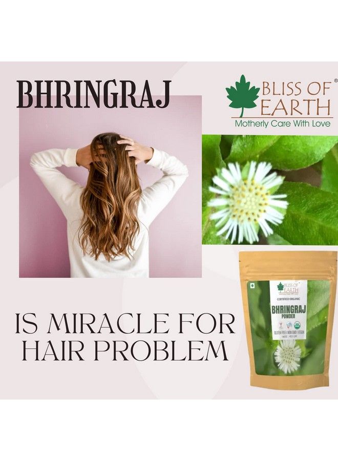 BLISS OF EARTH ™ 100% مسحوق بهرينجراج الطبيعي النقي ; 2X453غرام ; رائع للشعر عبوة من 2 - Image 5