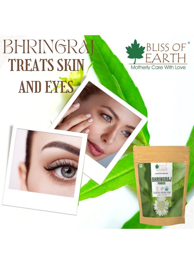 BLISS OF EARTH ™ 100% مسحوق بهرينجراج الطبيعي النقي ; 2X453غرام ; رائع للشعر عبوة من 2 - Image 4