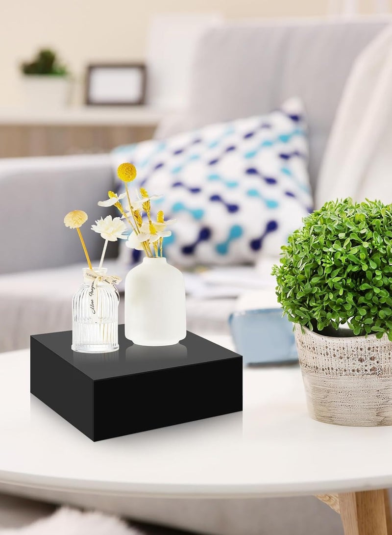 Eworld 7 Pcs Black Acrylic Cube Nesting Risers with Hollow Bottoms Perfect Modern Design Dice Display Blocks for Photo Prop, Trophies, Artefacts, and Decorations - Image 4