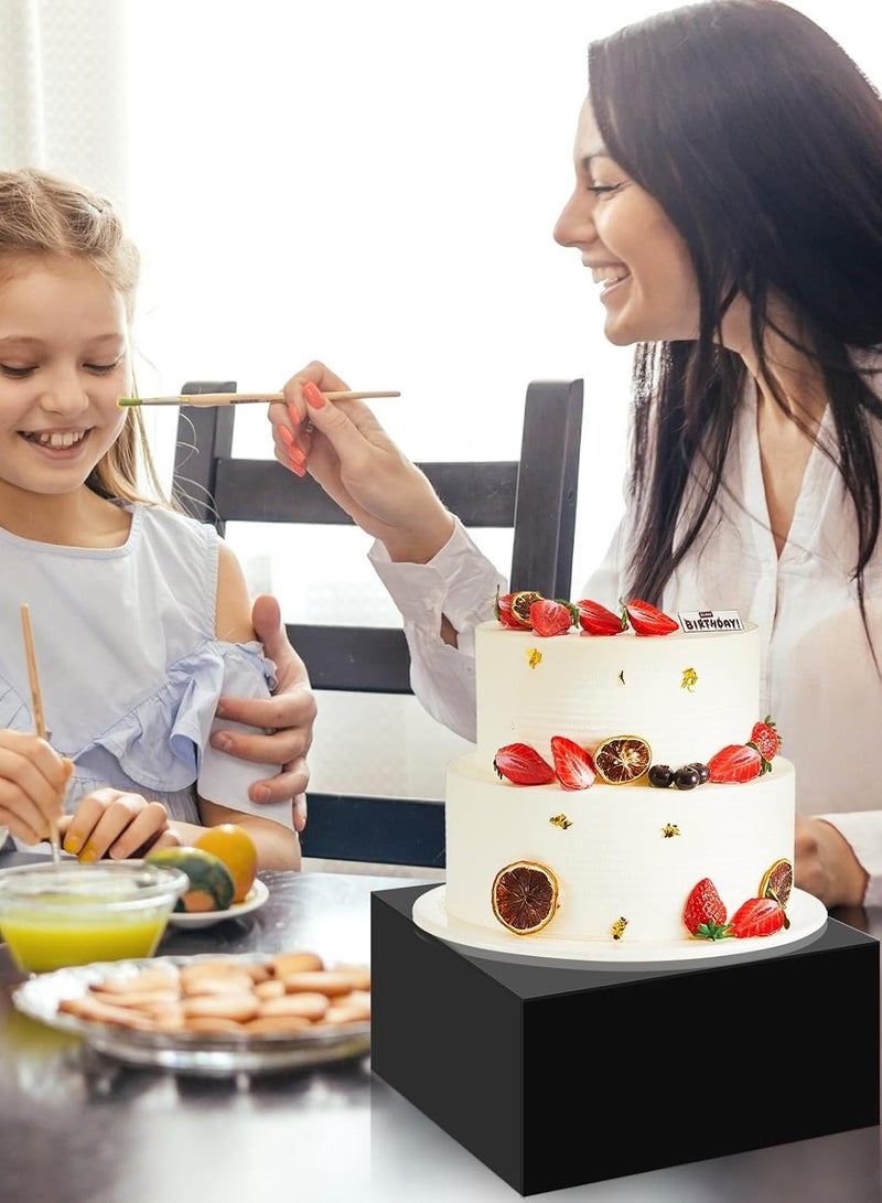 Eworld 7 Pcs Black Acrylic Cube Nesting Risers with Hollow Bottoms Perfect Modern Design Dice Display Blocks for Photo Prop, Trophies, Artefacts, and Decorations - Image 5