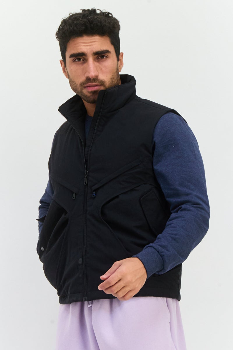 adidas Originals Men Sportswear Fit Sleeveless Outdoor Vest Jacket, Black - Image 1