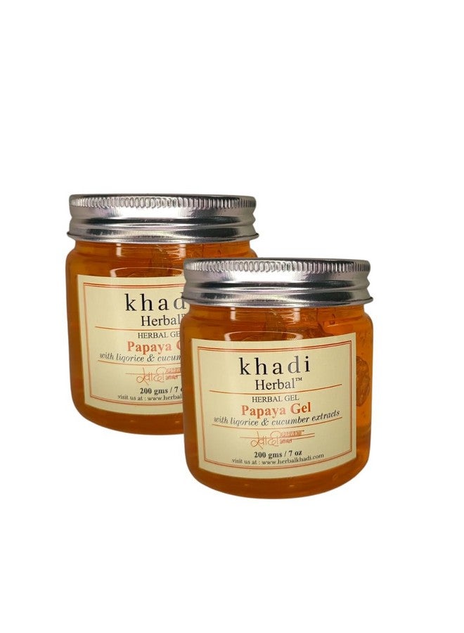 Khadi Herbal Papaya Gel For Face With Liquorice And Cucumber Extract For Skin Moisturising And Antipigmentation Suitable For All Skin Types Pack Of 2 (400G) - Image 1