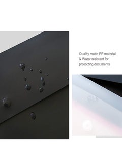 DUNISO 5 Pcs Poly File Folder Pockets File Jacket Plastic Envelope Flat Document Letter Organizer With Snap Button Closure A4 Letter Size (Black)  - Image 3