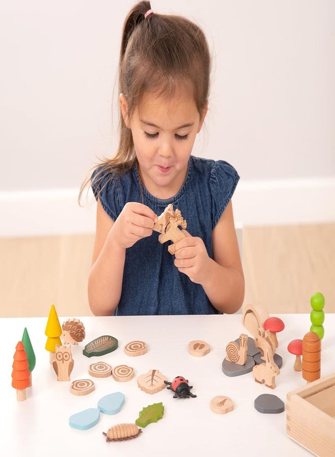 TickiT مجموعة تكت وودلاند تريل - مجموعة من 37 - غابة خشبية للأطفال - 37 شكل مختلف - ألعاب خشبية قطع منفصلة للأطفال الصغار - Image 5