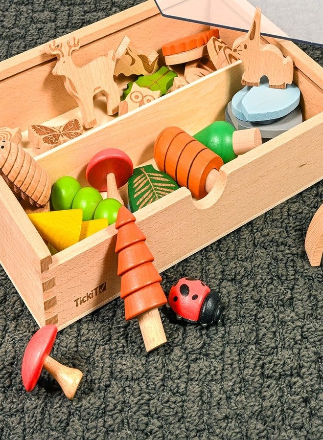 TickiT مجموعة تكت وودلاند تريل - مجموعة من 37 - غابة خشبية للأطفال - 37 شكل مختلف - ألعاب خشبية قطع منفصلة للأطفال الصغار - Image 4
