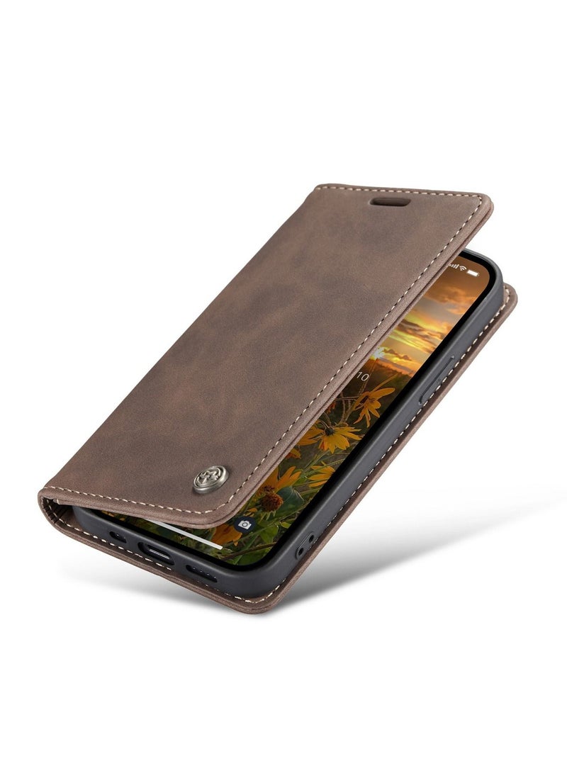 TEAM LUXURY iPhone 15 Pro Max/iPhone 15 Ultra Leather Case Wallet Flip Cover Card Slots Magnetic Closure Stand Phone Holder Function Fold Shockproof Protective Full Protection Anti-drop Anti-scratch Accessory - Image 3