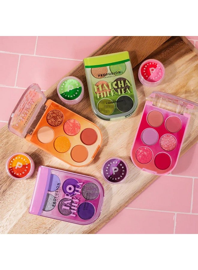 Profusion Cosmetics Milk Tea 6 Shade Palette Boba Tea Collection Features A Lineup Of Brewteaful Matte Shimmer And Metallic Shades (Taro) - Image 5